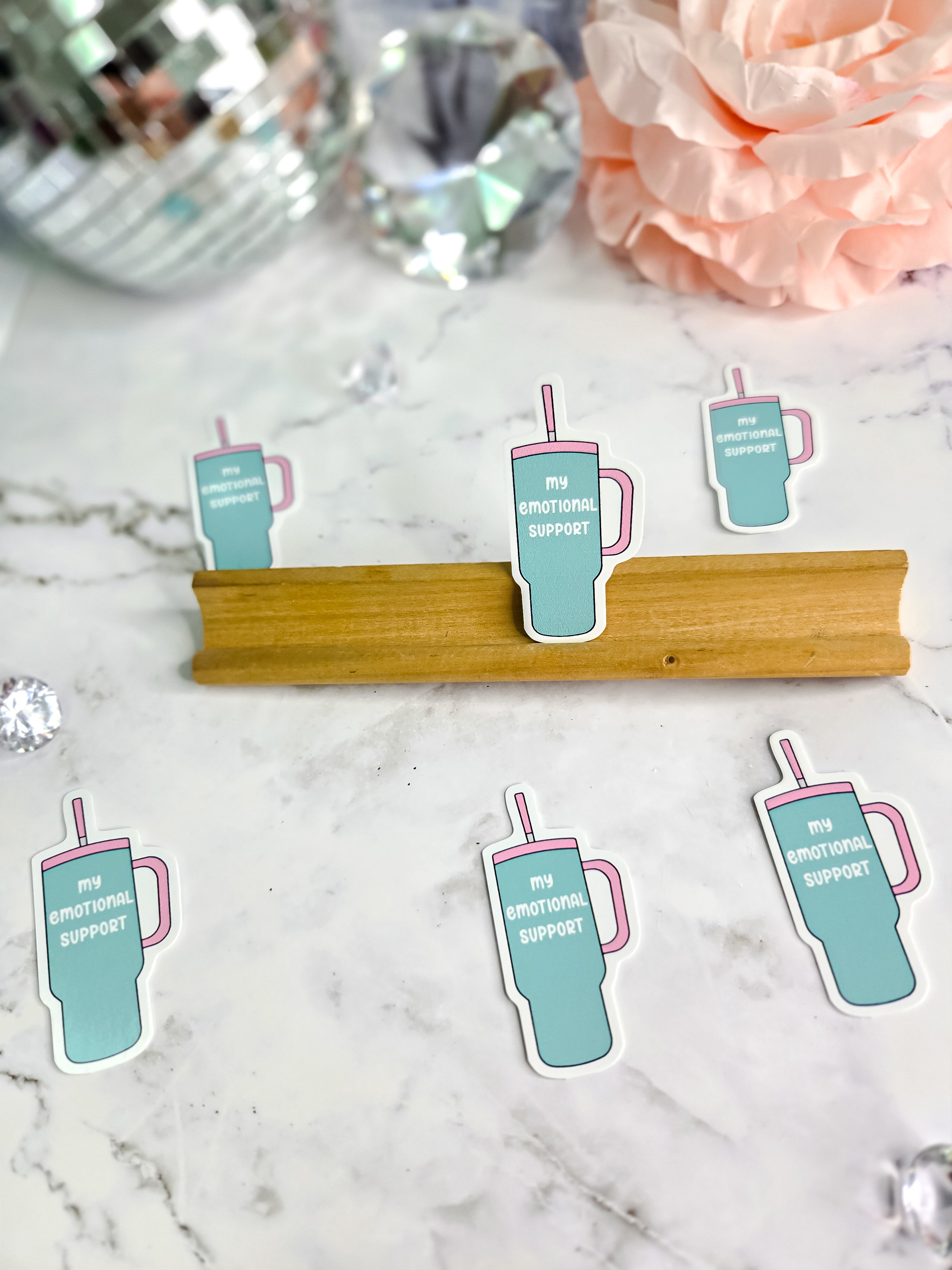 Emotional support water bottle sticker