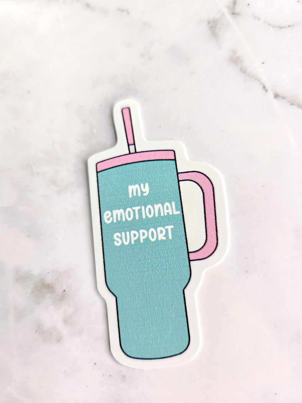 Emotional support water bottle sticker