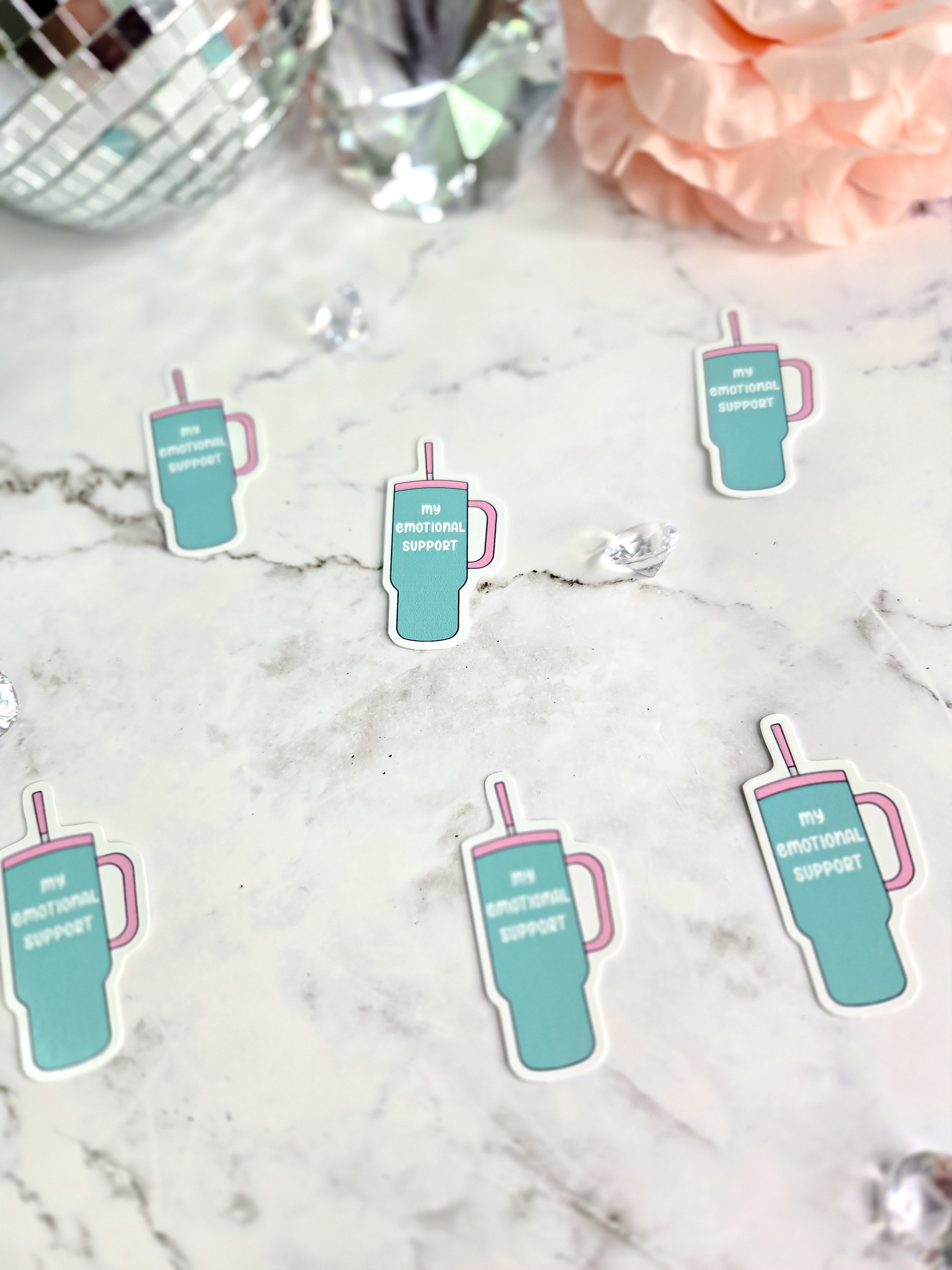 Emotional support water bottle sticker