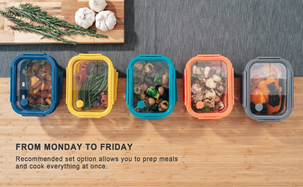 Multicolor Glass Storage Set