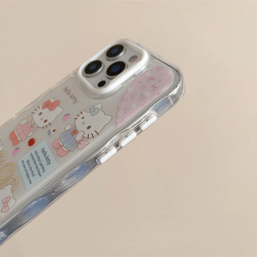 Cartoon Hello Kitty Cute Cats Shockproof Candy Clear Pink Phone Case