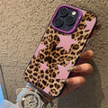 Leopard Print Star Flower Plating Matte Hard Phone Case