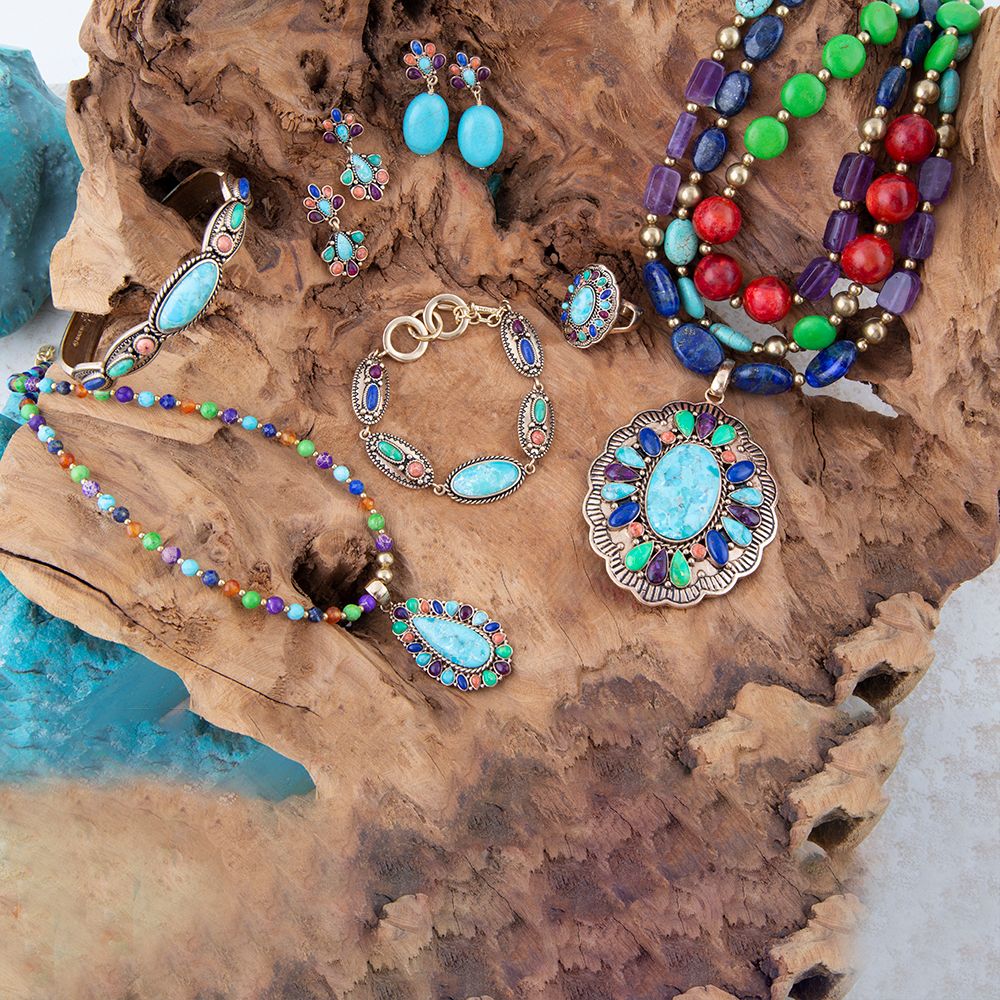 Concho Colorful Golden Link Bracelet