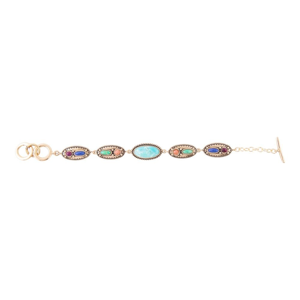 Concho Colorful Golden Link Bracelet